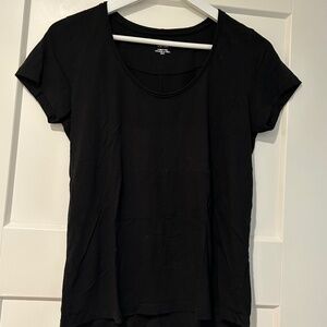 RAMY BROOK WOMEN'S SCOOP NECK BLACK T SHIRT TOP SHORT SLEEVE‎ XS